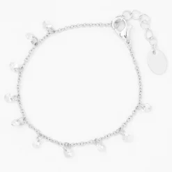 Claire's Clous D'oreilles|Bracelets-Bracelet à breloques confetti en zircon cubique couleur argentée