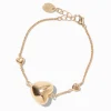 Claire's Bracelets-Bracelet de chaîne cœur bombé couleur dorée