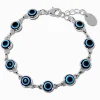 Claire's Bracelets-Bracelet de chaîne mauvais œil couleur argentée