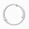 Claire's Bracelets-Bracelet double tour de poignet perle d'imitation blanc