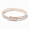 Claire's Bracelets-Bracelet double tour perle d'imitation et strass couleur doré rose