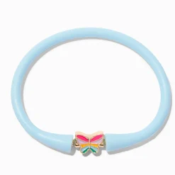 Claire's Bracelets-Bracelet en silicone papillon bleu pastel