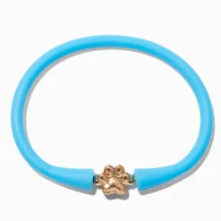 Claire's Bracelets-Bracelet en silicone patte de chien bleu clair