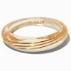 Claire's Bracelets-Bracelet fin bangle en acrylique transparent enveloppant fil métallique couleur dorée