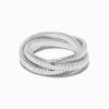 Claire's Bracelets-Bracelet fin bangle enrouleur chaîne serpent couleur argentée