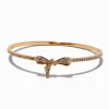 Claire's Clous D'oreilles|Bracelets-Bracelet fin bangle nœud zircon cubique couleur dorée