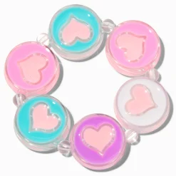 Claire's Bracelets-Bracelet élastique disque cœur Claire’s Club