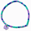 Claire's Bracelets-Bracelet élastique en perles de rocaille papillon violet et vert Claire's Club