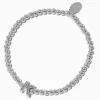 Claire's Bracelets-Bracelet élastique à initiale strass en pavé couleur argentée - K