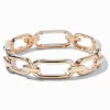 Claire's Bracelets-Bracelet élastique à maillons de chaîne rectangulaires couleur dorée