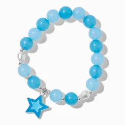Claire's Bracelets-Bracelet élastique perlé bleu breloque étoile