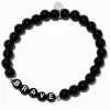 Claire's Bracelets-Bracelet élastique perlé « Brave » noir