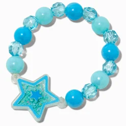 Claire's Bracelets-Bracelet élastique perlé breloque shaker étoile bleue Claire's Club