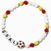 Claire's Bracelets-Bracelet élastique perlé football blanc « Goal »