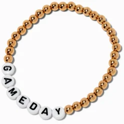 Claire's Bracelets-Bracelet élastique perlé « Gameday » couleur dorée
