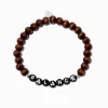 Claire's Bracelets-Bracelet élastique perlé marron « Balance »