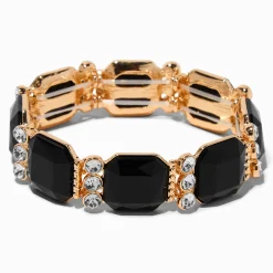 Claire's Bracelets-Bracelet élastique strass noirs