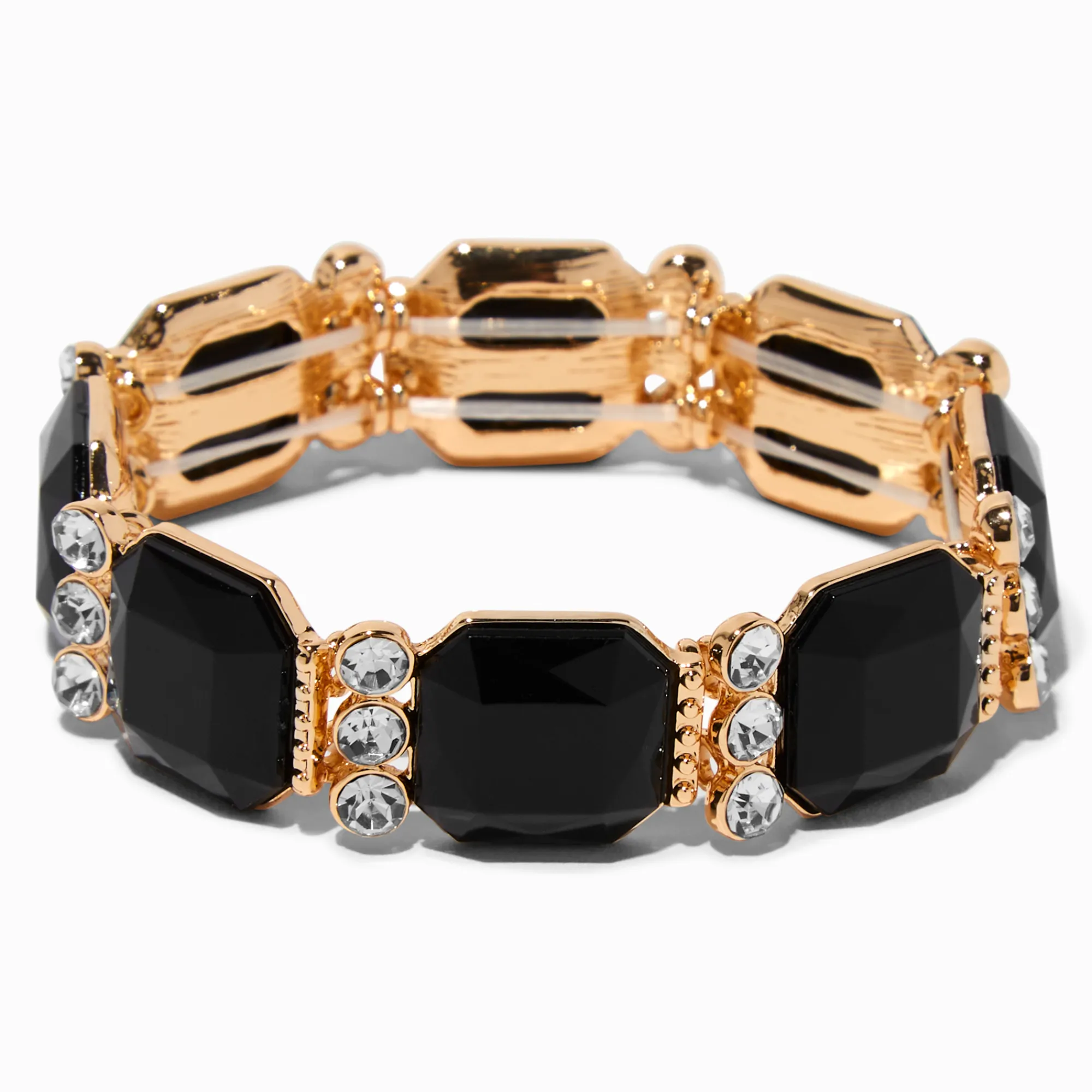 Claire's Bracelets-Bracelet élastique strass noirs