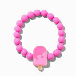 Claire's Bracelets-Bracelet élastique sucette rose mat Claire's Club