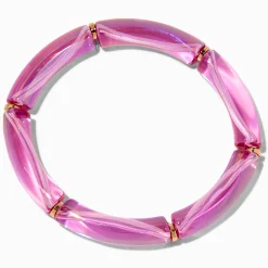 Claire's Bracelets-Bracelet élastique tubulaire iridescent violet