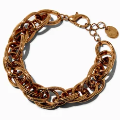 Claire's Bracelets-Bracelet à maillons de chaîne épaisse couleur dorée