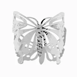 Claire's Bracelets-Bracelet manchette audacieux papillon couleur argentée
