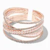 Claire's Bracelets-Bracelet manchette avec perles d’imitation et strass couleur doré rose