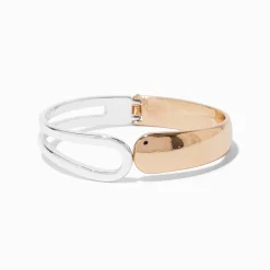 Claire's Bracelets-Bracelet manchette à charnière en métaux mixtes