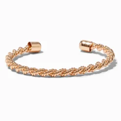 Claire's Bracelets-Bracelet manchette corde torsadée couleur dorée