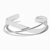 Claire's Bracelets-Bracelet manchette design entrecroisé couleur argentée