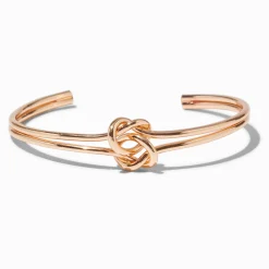 Claire's Bracelets-Bracelet manchette double nœud couleur dorée