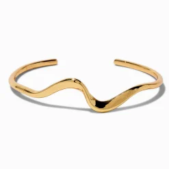Claire's Bracelets-Bracelet manchette ondulé effet tourbillon couleur dorée