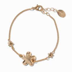 Claire's Bracelets-Bracelet marguerite bombée couleur dorée