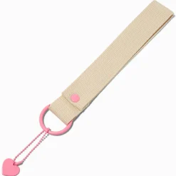 Claire's Porte-clés-Bracelet porte-clés toile ivoire à personnaliser