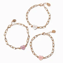 Claire's Bracelets-Bracelets avec breloques qui changent de couleur en fonction de l’exposition aux UV BFF cœur best friends - Lot de 3