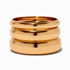 Claire's Bracelets-Bracelets bangle épais aux designs variés couleur dorée - Lot de 3