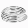 Claire's Bracelets-Bracelets bangle épais couleur argentée - Lot de 5