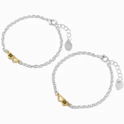 Claire's Bracelets-Bracelets à breloques cœur Big Sis & Lil Sis best friends - Lot de 2