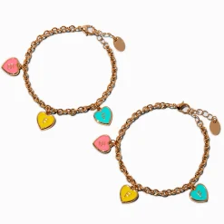 Claire's Bracelets-Bracelets à breloques cœurs best friends - Lot de 2
