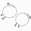Claire's Bracelets-Bracelets à breloques étoile fendue couleur argentée best friends - Lot de 2