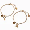 Claire's Bracelets-Bracelets cadenas et clé couleur dorée Best Friends - Lot de 2