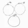 Claire's Bracelets-Bracelets chaîne confetti de zircon cubique couleur argentée - Lot de 3