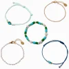 Claire's Bracelets-Bracelets coquillage et poisson couleur turquoise - Lot de 5