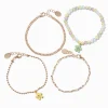 Claire's Bracelets-Bracelets couleur dorée fleur pastel effet mat - Lot de 4
