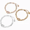 Claire's Bracelets-Bracelets cœur symbole de l’infini en métaux mixtes best friends - Lot de 3