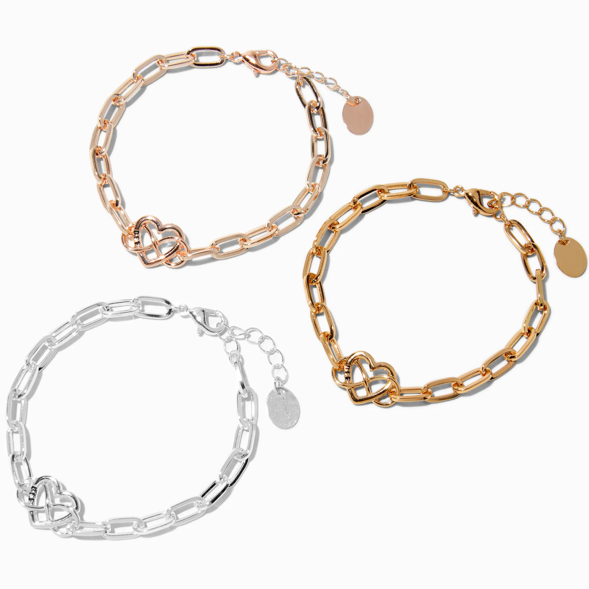 Claire's Bracelets-Bracelets cœur symbole de l’infini en métaux mixtes best friends - Lot de 3
