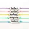 Claire's Bracelets-Bracelets d’amitié réglables plaques métalliques aux tons pastel - Lot de 5