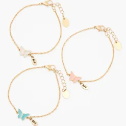 Claire's Bracelets|Parures De Bijoux-Bracelets de chaîne papillon couleur dorée best friends - Lot de 3