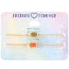 Claire's Bracelets-Bracelets d'humeur et d'amitié avec chaîne et tortue couleur dorée - Lot de 2