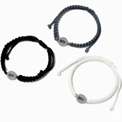 Claire's Bracelets-Bracelets en corde réglables tressés disque best friends - Lot de 3
